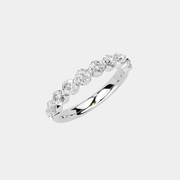 14K White Gold Rounded Anniversary Ring 1 CTW – lab diamond — (2)