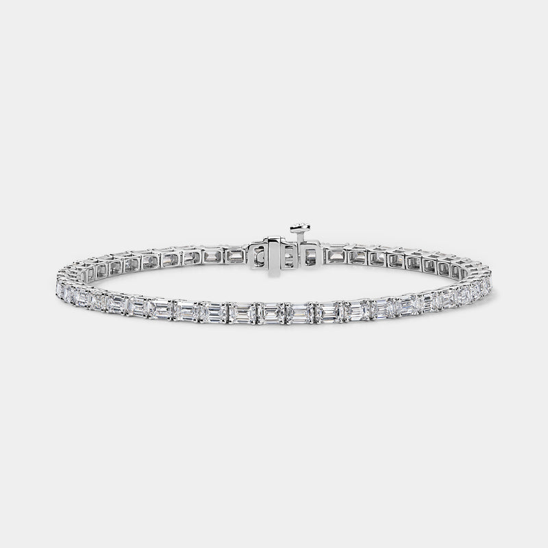 14K White Gold Emerald Tennis Bracelet 5 CTW — 6