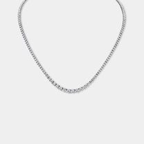 14K White Gold Graduating Necklace 10 CTW