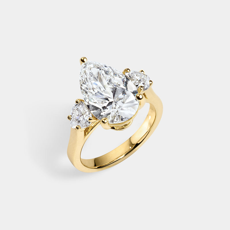 Pear CUT ENGAGEMENT RING WITH hearts — 4