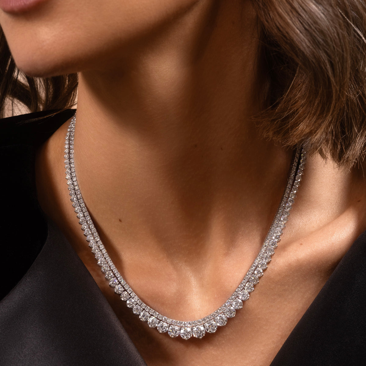 14K White Gold Classic Tennis Bracelet 10 CTW – Natural Diamond G-H I1