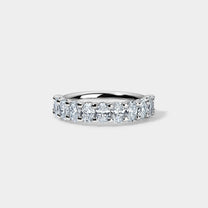 14K White Gold Oval Anniversary Ring 2 CTW