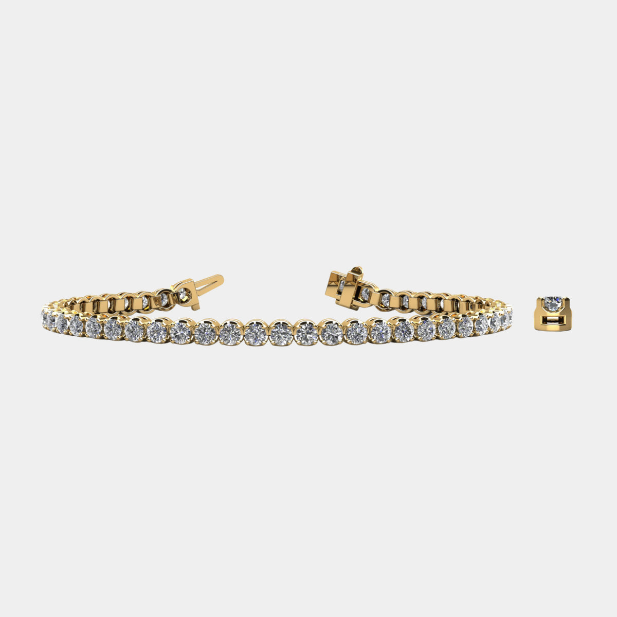 14K Yellow Gold U Tennis Bracelet 5 CTW – Eco Diamond (Lab-Created Diamond)