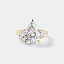 Pear Cut Engagement Ring with Hearts