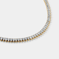 14K Yellow Gold Pear Tennis Necklace 13 CTW