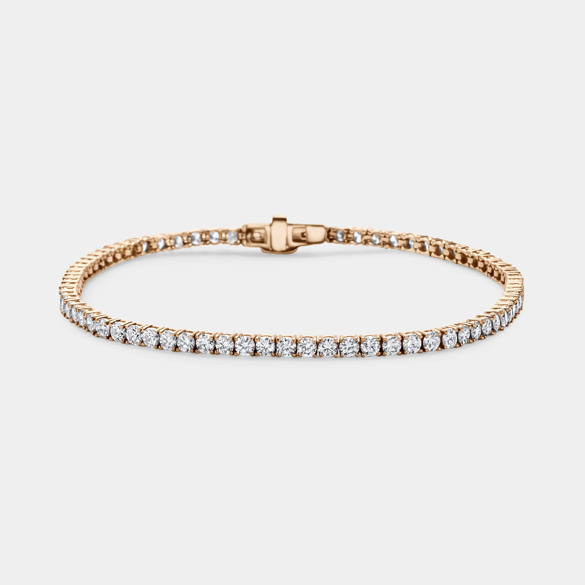 14K Rose Gold Classic Tennis Bracelet 4 CTW – Natural Diamond G-H I1