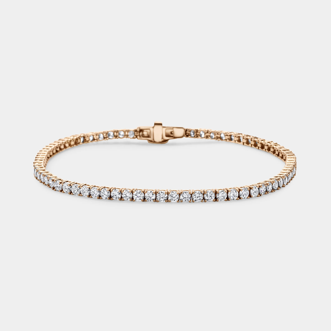 14K Rose Gold Classic Tennis Bracelet 4 CTW – Natural Diamond G-H SI+