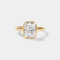 Bezel Set Radiant Cut Solitaire Engagement Ring