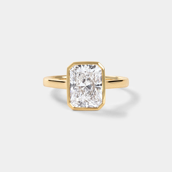 Bezel set Radiant CUT SOLITAIRE ENGAGEMENT RING — 4