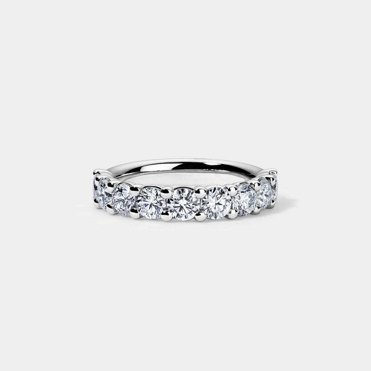 14K White Gold S Round Anniversary Ring 2 CTW – Natural Diamond G-H VS+