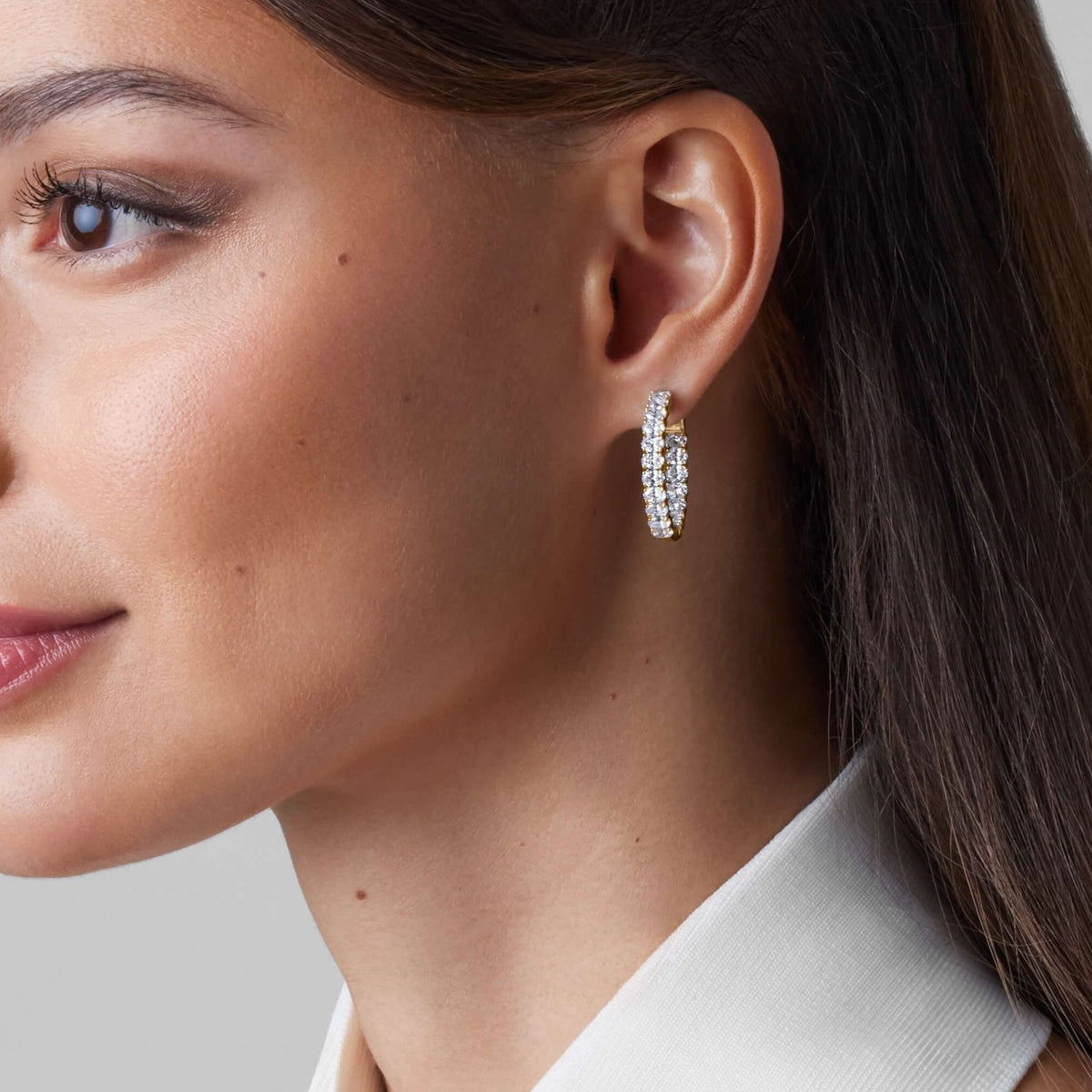 14K Yellow Gold Oval Hoops 3.5 CTW