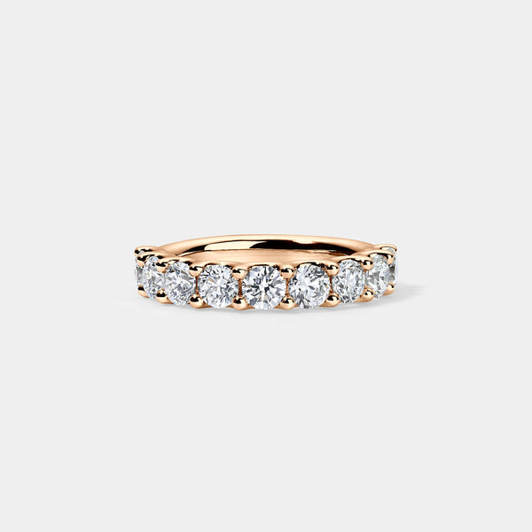 14K Rose Gold Round U Anniversary Ring 2 CTW – lab diamond