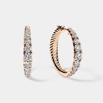 14K Rose Gold Graduation Hoops 3 CTW