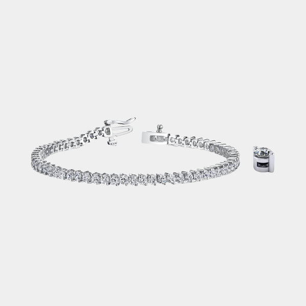 14K White Gold 2-Prong Tennis Bracelet 10 CTW – Eco Diamond (Lab-Created Diamond) — (2)