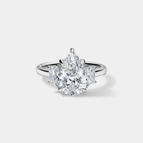 Pear Cut Engagement Ring with Trapezoids