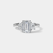 Emerald Cut Engagement Ring with Trapezoids