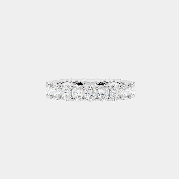 14K White Gold Oval Shared Eternity Ring 2.5 CTW — (2)