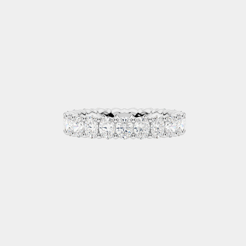 14K White Gold Oval Shared Eternity Ring 2.5 CTW — (2)