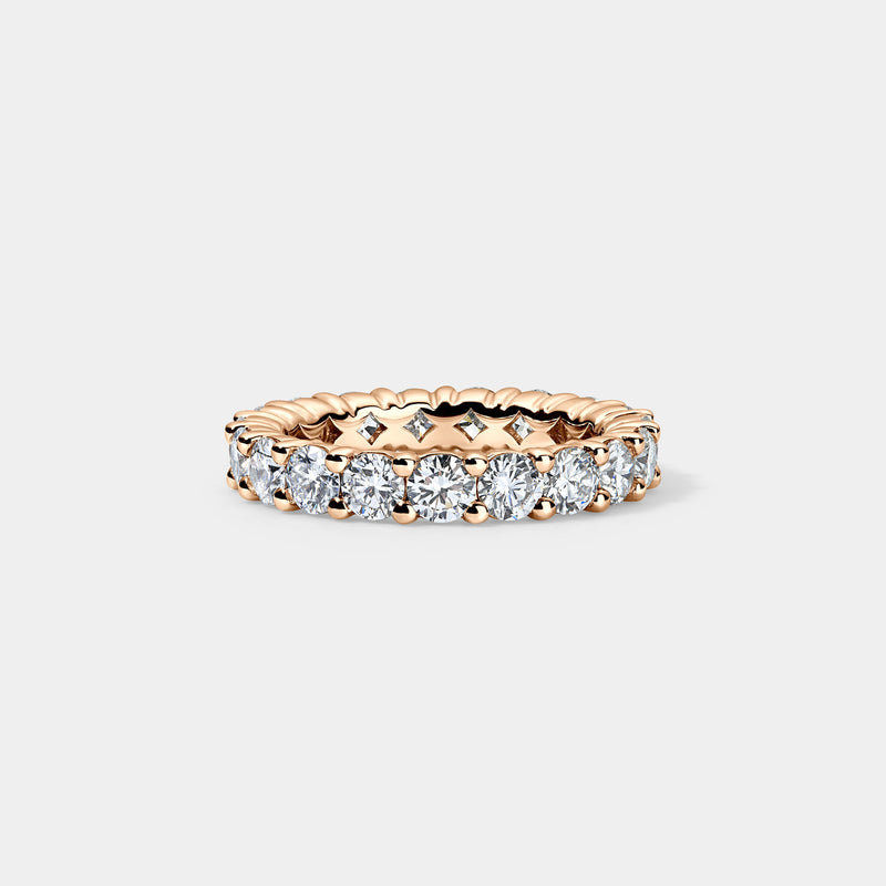 14K Rose Gold Round Shared Eternity Ring 2 CTW