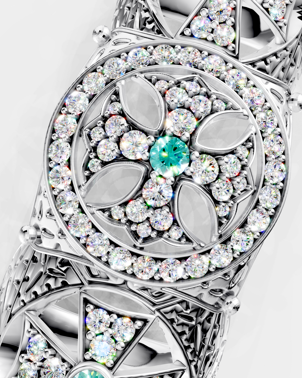 14K White Gold RAVE Articulated Full-Finger Ring 1.80 CTW — photo 5