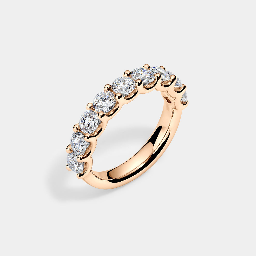 14K Rose Gold Round U Anniversary Ring 2 CTW – Natural Diamond
