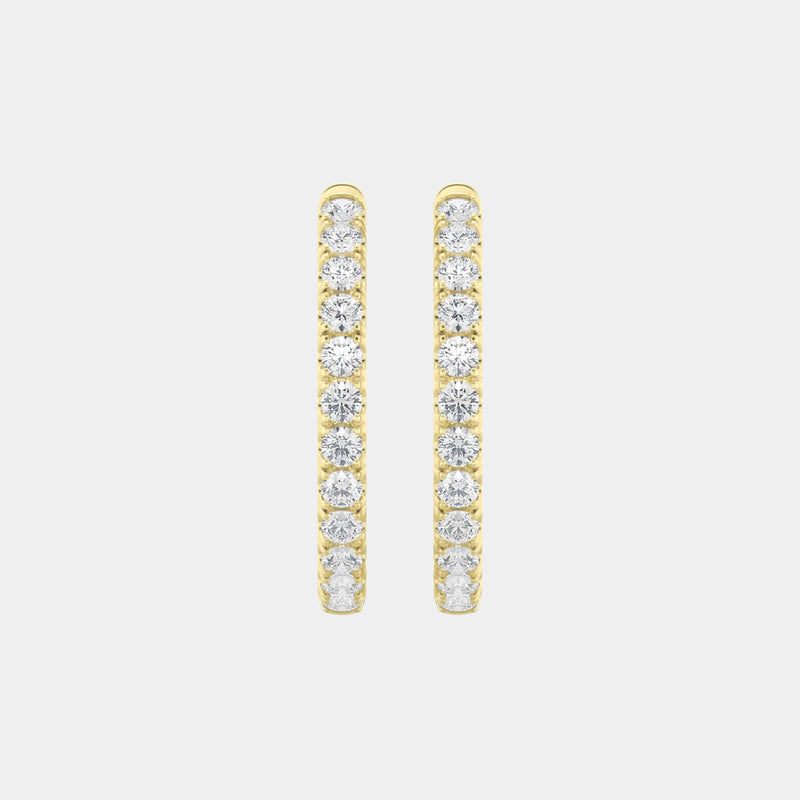14K Yellow Gold Round Hoops 3 CTW — 3.00