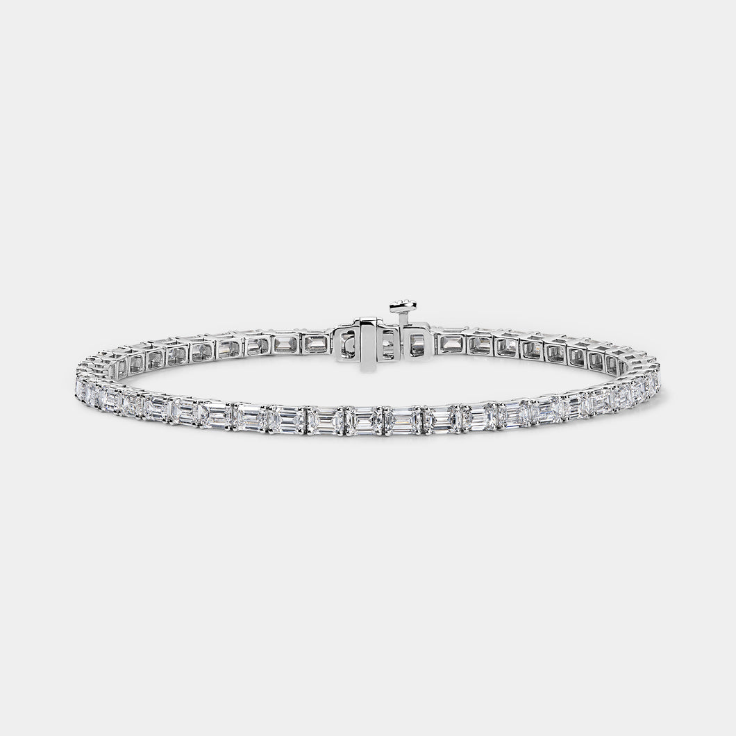 14K White Gold Emerald Tennis Bracelet 5 CTW