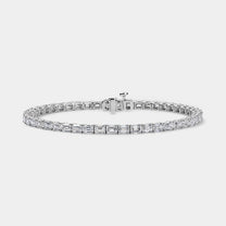 14K White Gold Emerald Tennis Bracelet 5 CTW