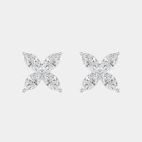 14K White Gold Marquise Studs 1.25 CTW