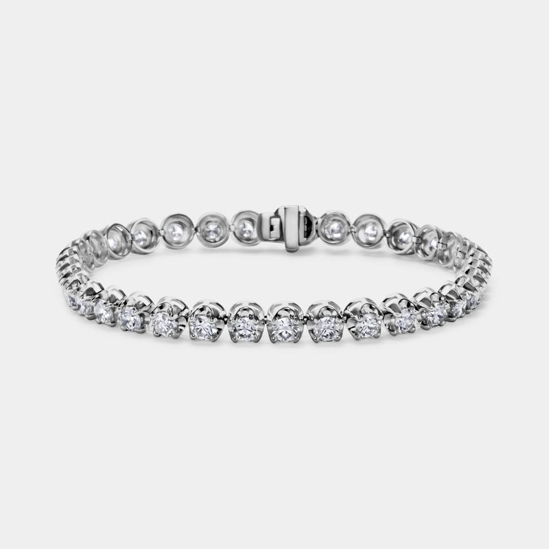 14K White Gold Crown Tennis Bracelet (9 CTW.. — 5.00