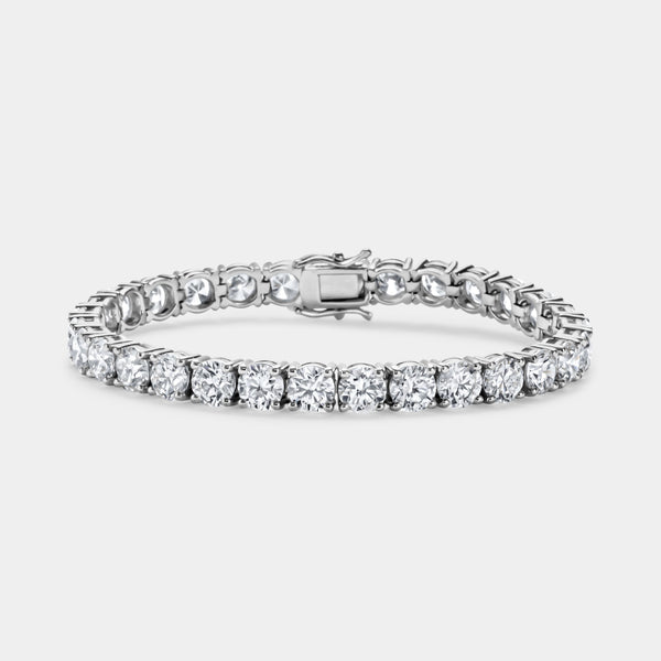 14K White Gold Classic Tennis Bracelet 20 CTW