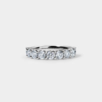 14K White Gold Round U Anniversary Ring 2 CTW – Natural Diamond
