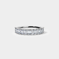 14K White Gold Emerald U Anniversary Ring 2 CTW – Eco Diamond (Lab-Created Diamond) / 1.50