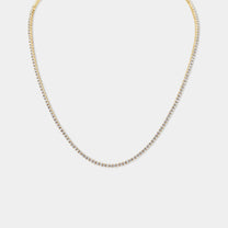 14K Yellow Gold Classic Tennis Necklace 6 CTW – Natural Diamond G-H I1
