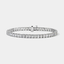 14K White Gold Emerald Tennis Bracelet 12 CTW