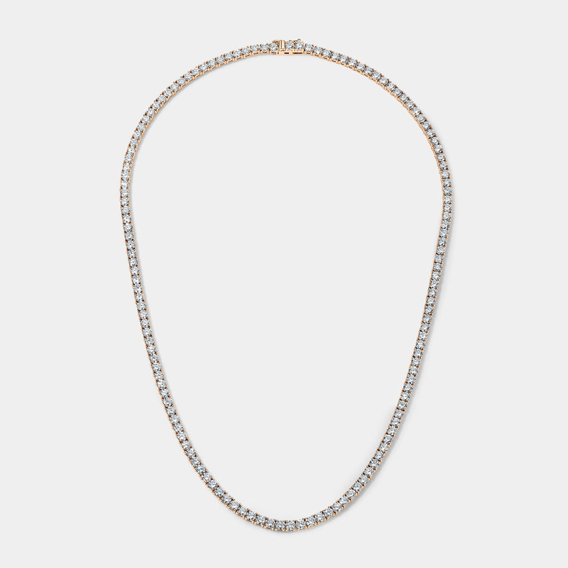 14K Rose Gold Classic Tennis Necklace 6 CTW – Eco Diamond (Lab-Created Diamond) — (1)