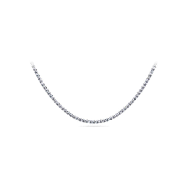 14K White Gold Classic Tennis Necklace 19 CTW