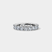 14K White Gold Round Shared Eternity Ring 2 CTW