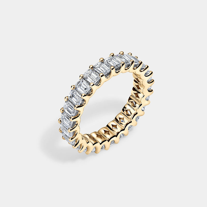 14K Yellow Gold U Emerald Eternity Ring 2.75 CTW — 2.75