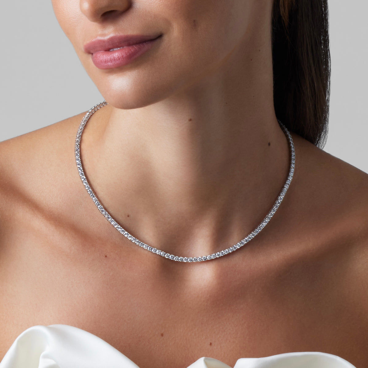 14K White Gold 3 Stone Huggies 4 CTW