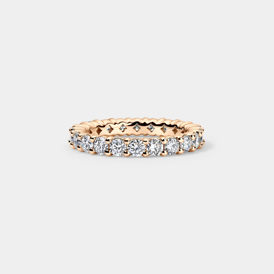 14K Rose Gold Round Split Eternity Ring 2 CTW