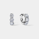 14K White Gold 3 Stone Huggies 4 CTW