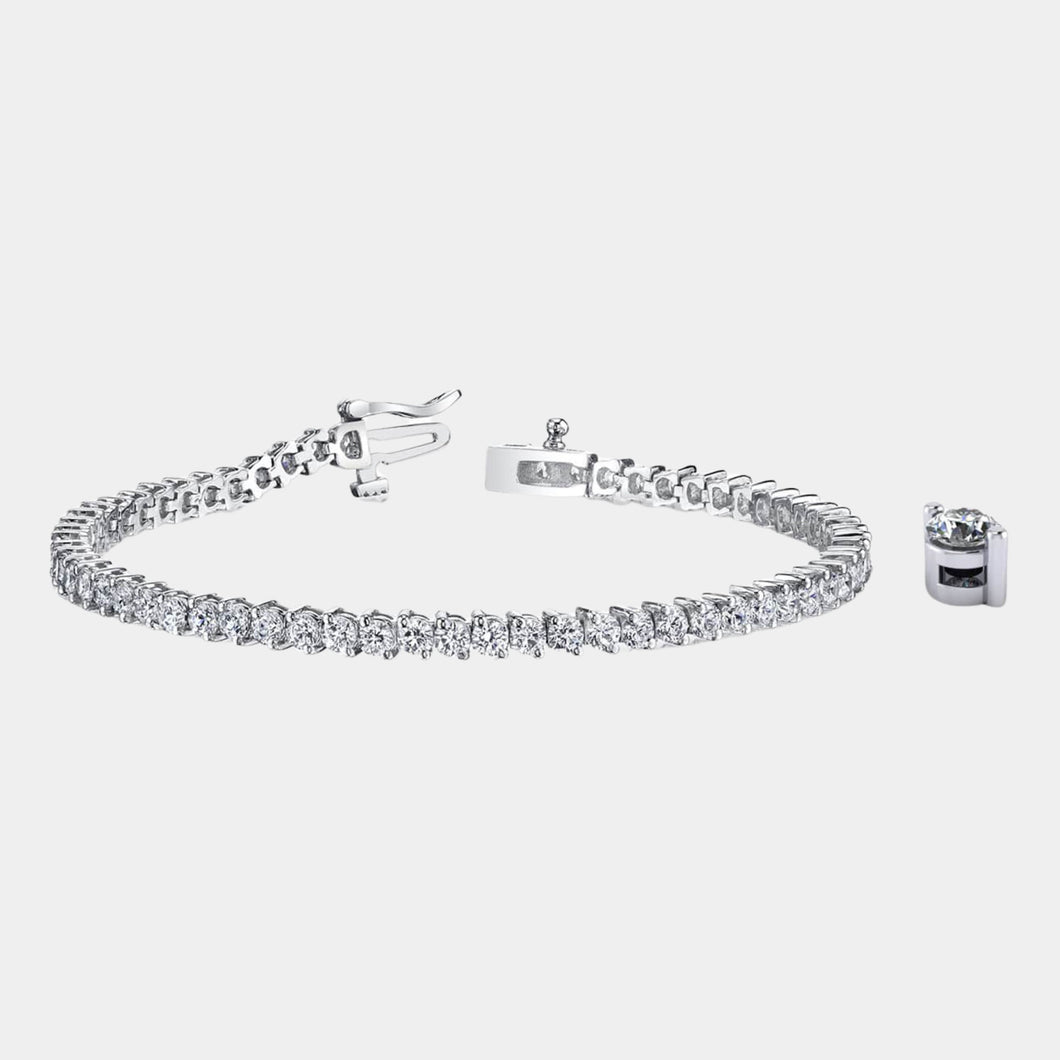 14K White Gold 2-Prong Tennis Bracelet 10 CTW – Eco Diamond (Lab-Created Diamond)