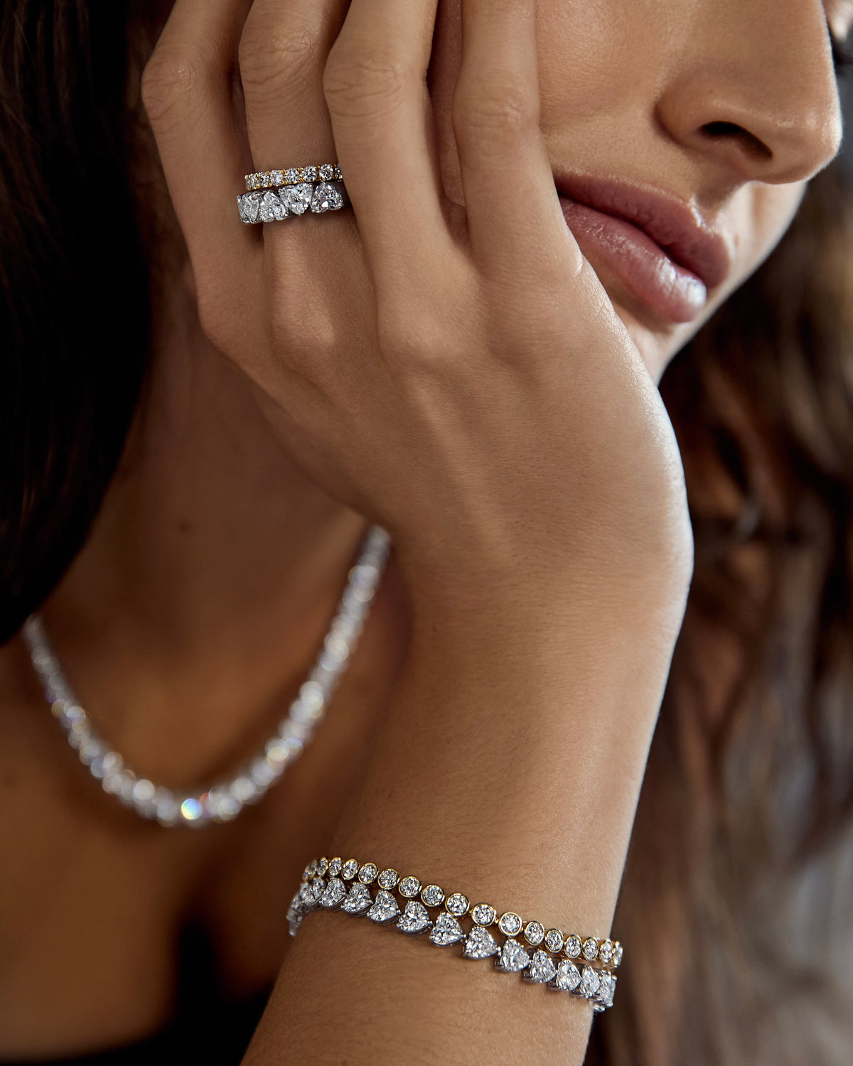 14K Yellow Gold Bezel Tennis Bracelet 5 CTW