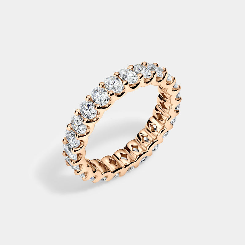 14K Rose Gold U Oval Eternity Ring 2.5 ctW