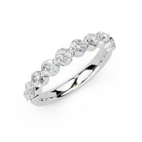 14K White Gold Rounded Anniversary Ring 1 CTW – Natural Diamond G-H SI+