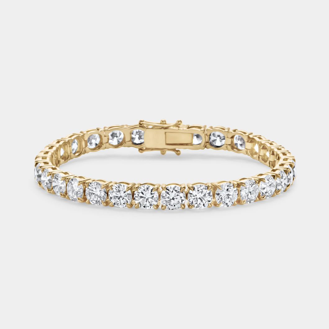 14K Yellow Gold Classic Tennis Bracelet 20 CTW