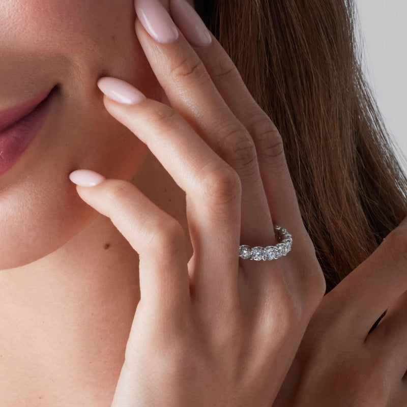 14K White Gold U Round Eternity Ring 2 CTW — 2.00
