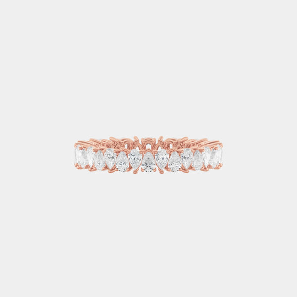 14K Rose Gold Pear Eternity Ring  1.75 CTW — 6.5
