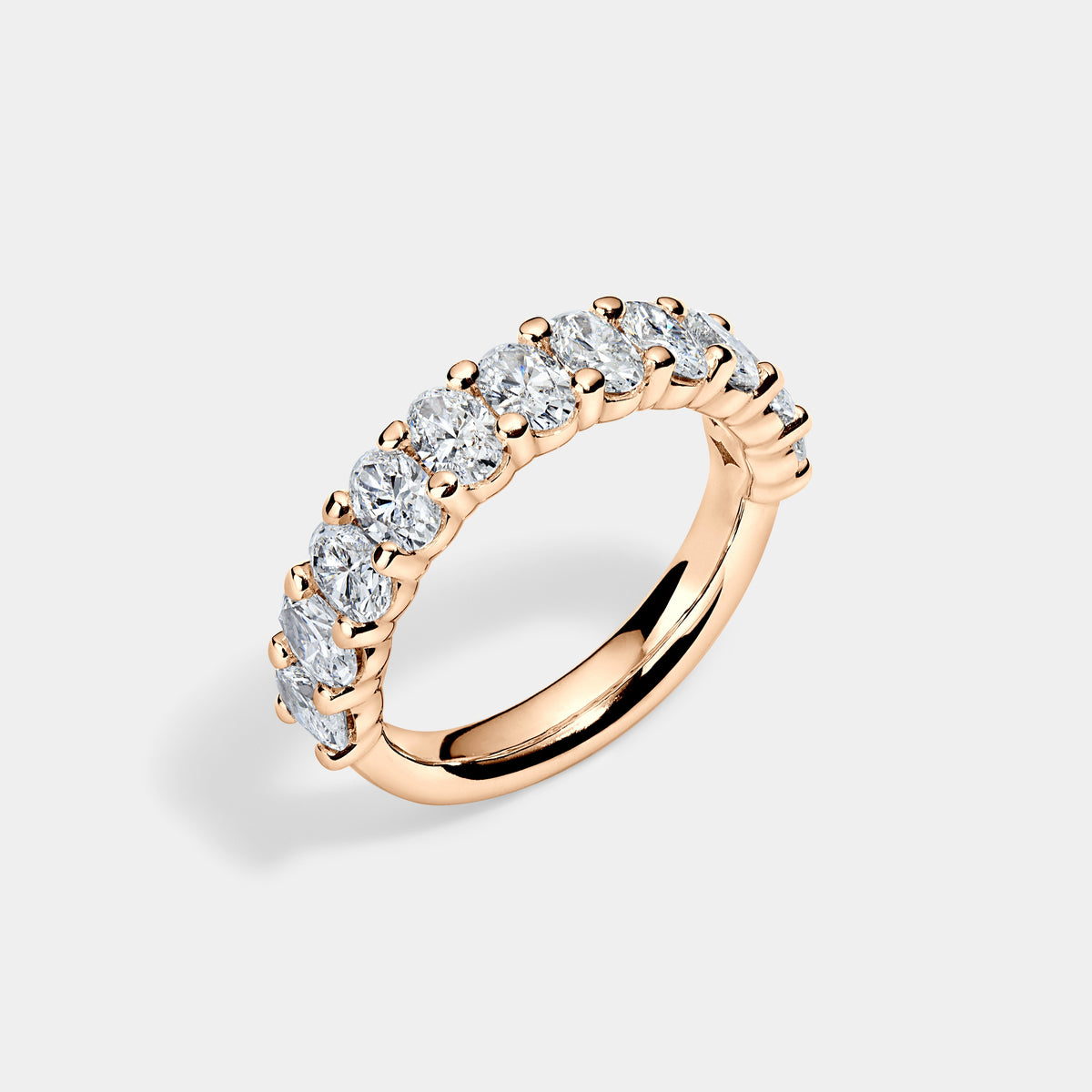 14K Rose Gold Oval Anniversary Ring 2 CTW